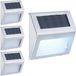 Merkloos / Sans marque BeltAvenue Holding B.V. Solar wandlampen voor buiten, set van 4, led buitenlampen, tuin, schutting, terras, waterdicht, zilver
