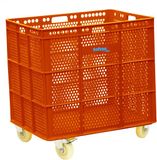 Softee Pu Mand Met Wielen Oranje 47.5 x 53.5 x 62 cm
