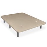 amuéblate online - Extra versterkte 3D-bekleding, hoge stabiliteit, met versterkingsstangen en 6 metalen poten met schroefdraad van 27 cm, 90 x 190 cm, beige