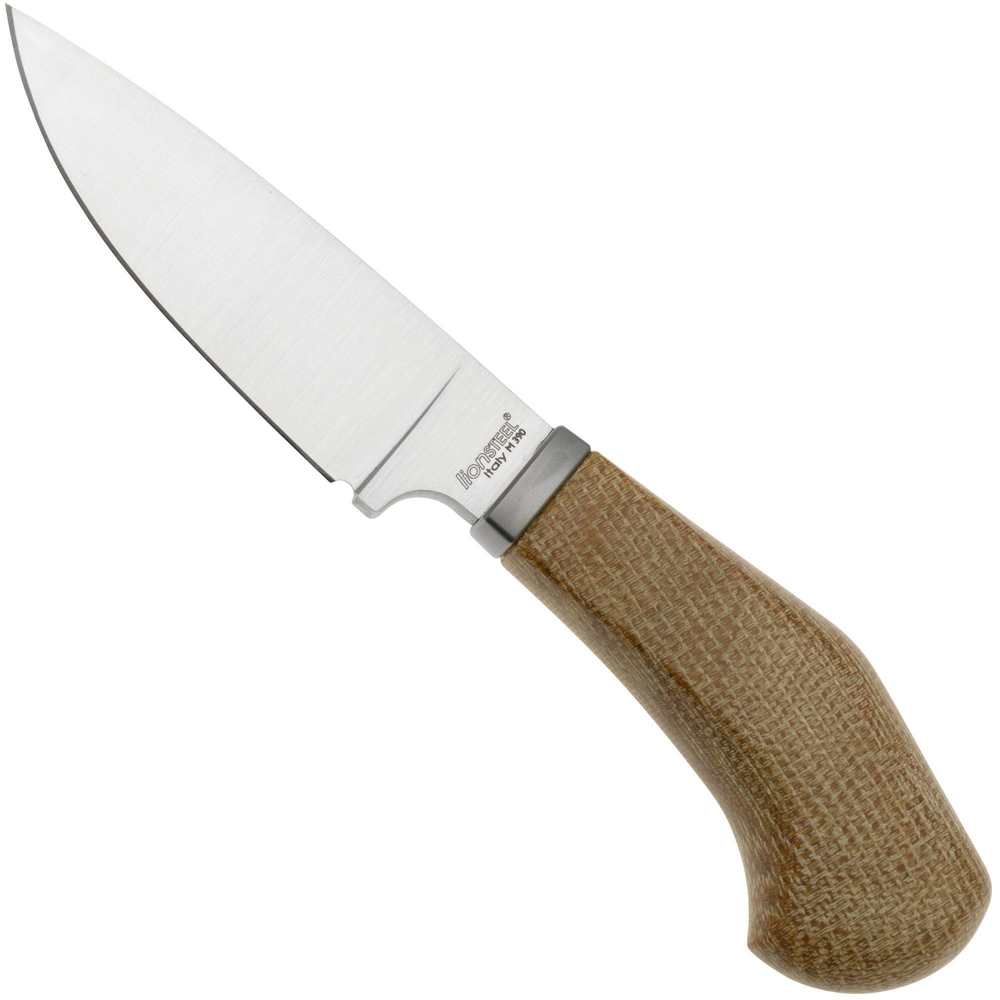 LionSteel LionSteel Willy WL1-CVN, M390 Droppoint Natural Micarta, vaststaand mes