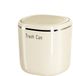 Wan GmbH Mini poubelle - Corbeille de bureau - Gain de place - Avec couvercle à pression - 13.5 x 14 cm - Beige