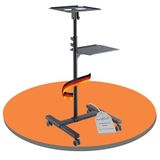 PureMounts PM-PCART-10 - Kantelbare projectiewagen/projectietafel voor beamer en projector, flexibel instelbaar (950 mm tot 1450 mm), vergrendelbare wielen, draagkracht 10 kg, kleur zwart
