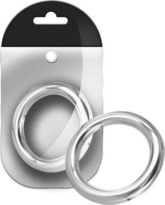 Roestvrij Black Label Ronde Cockring RVS 10 mm breed 45 mm