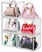 Set de 5 organisateurs de sacs à main, en acrylique, empilables, avec fermeture magnétique
