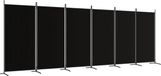 vidaXL Paravent à 6 panneaux 520x180 cm tissu noir