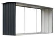 Sols en bois pour jardin - Abri de jardin/débarras en acier galvanisé - 330x92x153 cm - Stockage de bois - Protection contre les intempéries - Couleur : brun chocolat