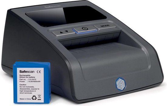 Safescan Valsgelddetector 155S Zwart met Oplaadbare Batterij LB-105
