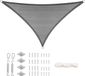 Kamyra® Voile d'ombrage Triangle - Voile d'ombrage - Pare-soleil Pergola - Toile HDPE anti-UV - Gris foncé 3x3x4,25 m