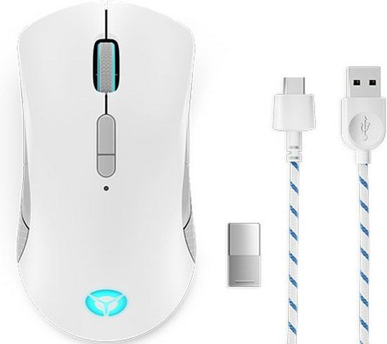 Lenovo Legion M600 Wireless Gaming Mouse - 16000 DPI - Ambidextrous - Green/White