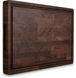 KAAMUT® Luxe Snijplank uit Massief Kopshout van Noord-Amerikaanse Zwarte Walnoot – Extra Dik en Duurzaam – 40×27,5×3,5 cm – Sapgeul, Handvatten & Antislip Voetjes