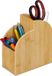 Merkloos Relaxdays pennenbak bamboe, 2 vakken, 20 x 17 x 9 cm