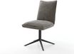 DELIFE Chaise de salle à manger Lelio-Flex pied croisé bouclé noir doux boue pivotant à 360° fonction basculante noyau à ressorts ensachés