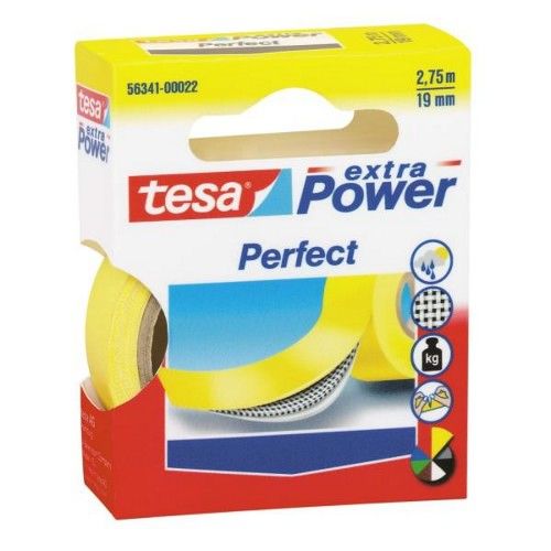 tesa 56341 - Gele Kantoortape - 19mm x 1,90cm