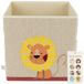 Bieco Boîte de rangement - Sable/Jaune - Motif animal - 32x32x32cm