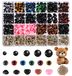 Yeux de sécurité en plastique, set de 600 pièces, dimensions 6-14 mm, couleurs assorties