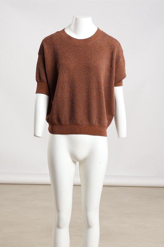 Nukus Kinty Top Lurex NKF01068 Bruin