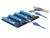 Delock Riser Card PCI Express x1 > 4 x PCIe x16 with 60 cm USB cable