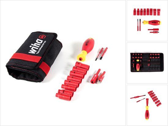 Wiha Schroevendraaier-en doppenset 1/4\" set slimVario electric 13-delig in opvouwbaar etui