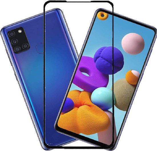 BixB Samsung Galaxy A21 Screenprotector - Full gehard glas - 2 stuks - Zwart