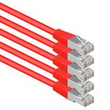 1aTTack.de 1m CAT6 LAN-netwerkkabel RJ45 1000 Mbit, 5 stuks - rood