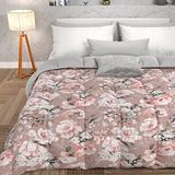 PETTI Artigiani Italiani - Dekbed, winterdekbed, winterdeken, dubbele deken, eenkleurig, met bloemenpatroon, 17 03, 100% anti-allergische microvezel, gemaakt in Italië