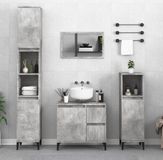 Maison Exclusive - Meuble de salle de bain aspect béton, gris, 30x30x190 cm, fabriqué en fibre de bois