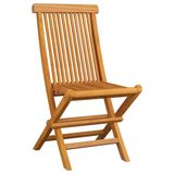 VidaXL Tuinstoel Gecapitonneerde Zitting Teak Zwart (2 stuks)