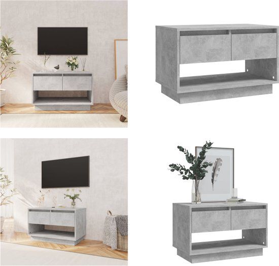 vidaXL Tv-meubel 70x41x44 cm bewerkt hout betongrijs
