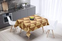 Bonamaison Tafelkleed, Anti-Mold, Sneldrogend, Waterdicht, 100% Polyester Tafellaken, Bruine tinten, 140 x 140 Cm - Ontworpen en Vervaardigd in Turkije