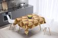 Bonamaison Tafelkleed, Anti-Mold, Sneldrogend, Waterdicht, 100% Polyester Tafellaken, Bruine tinten, 140 x 140 Cm - Ontworpen en Vervaardigd in Turkije
