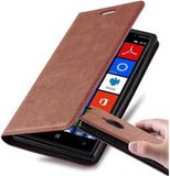 Cadorabo Hoesje geschikt voor Nokia Lumia 830 in CAPPUCCINO BRUIN - Beschermhoes met magnetische sluiting, standfunctie en kaartvakje Book Case Cover Etui