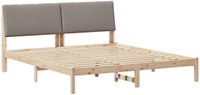 vidaXL Bedframe Bruin en taupe 180 x 200 cm Massief grenenhout
