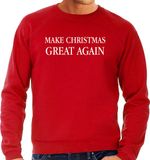 Bellatio Decorations Make Christmas great again - Trump Kerst sweater - Kersttrui - rood - voor heren - Kerstkleding / Christmas outfit L