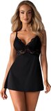 Obsessive Babydoll Setje Met Kant - Zwart - S/M