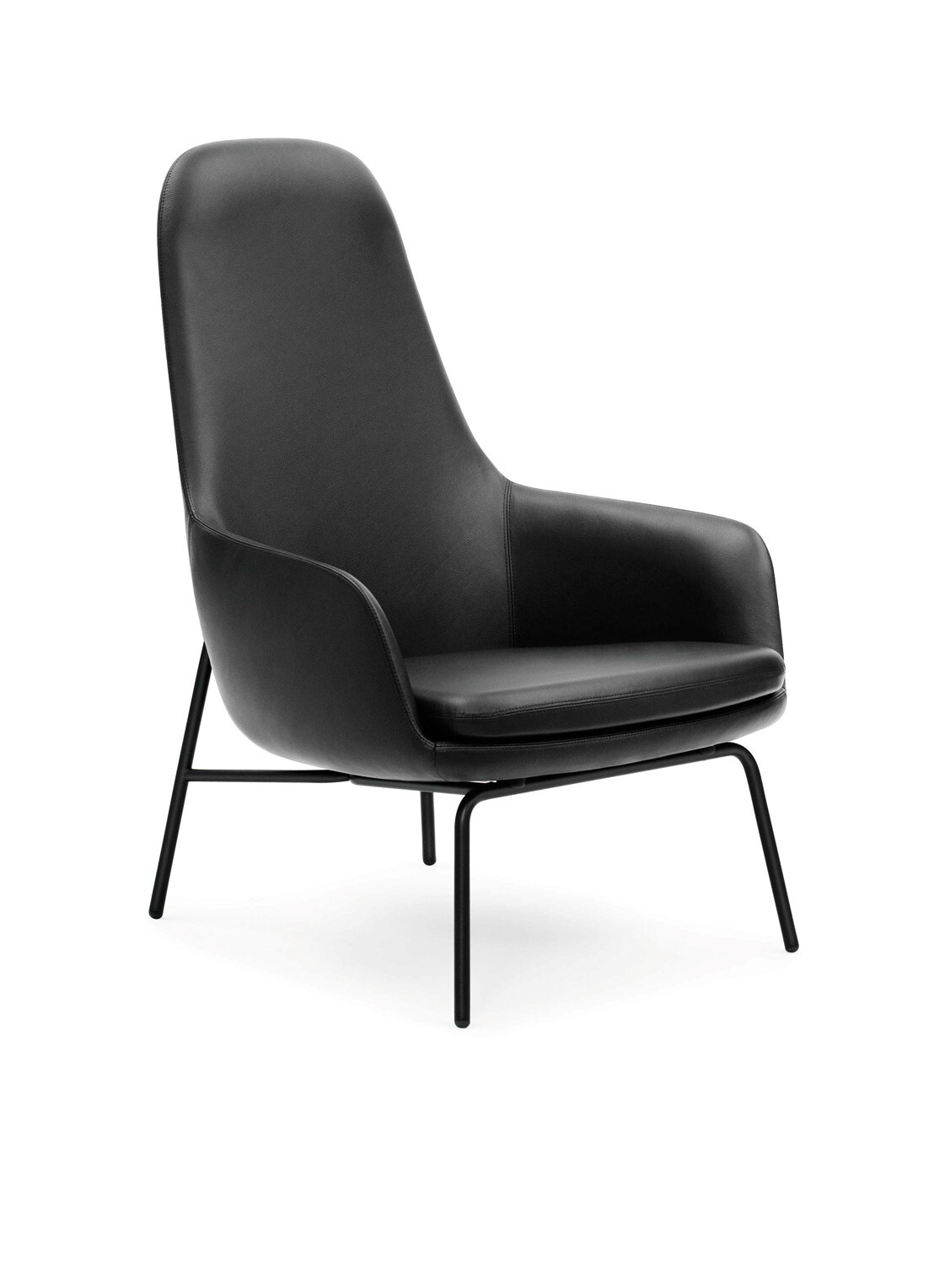 Normann Copenhagen Era Lounge Chair High loungestoel met zwart stalen onderstel