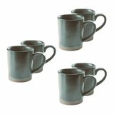 LOBERON Mok set van 6 Biarré turquoise/bruin