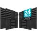 JBER set van 24 antraciet akoestische panelen 5 x 30 x 30 cm brand- en geluidwerende wandpanelen van wedgeschuim voor studio‘s