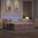 Maison Exclusive - Lit coffre avec matelas et éclairage LED, rose, 200x200 cm, velours