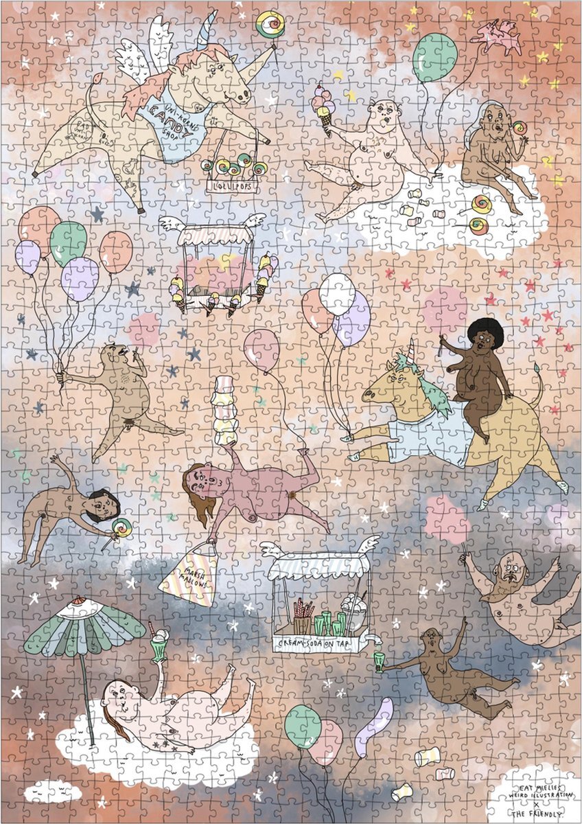 The Friendly. Candy Dreamland Unicorn Puzzel 1000 stukjes Volwassenen - eenhoorn puzzels - Legpuzzels van The Friendly