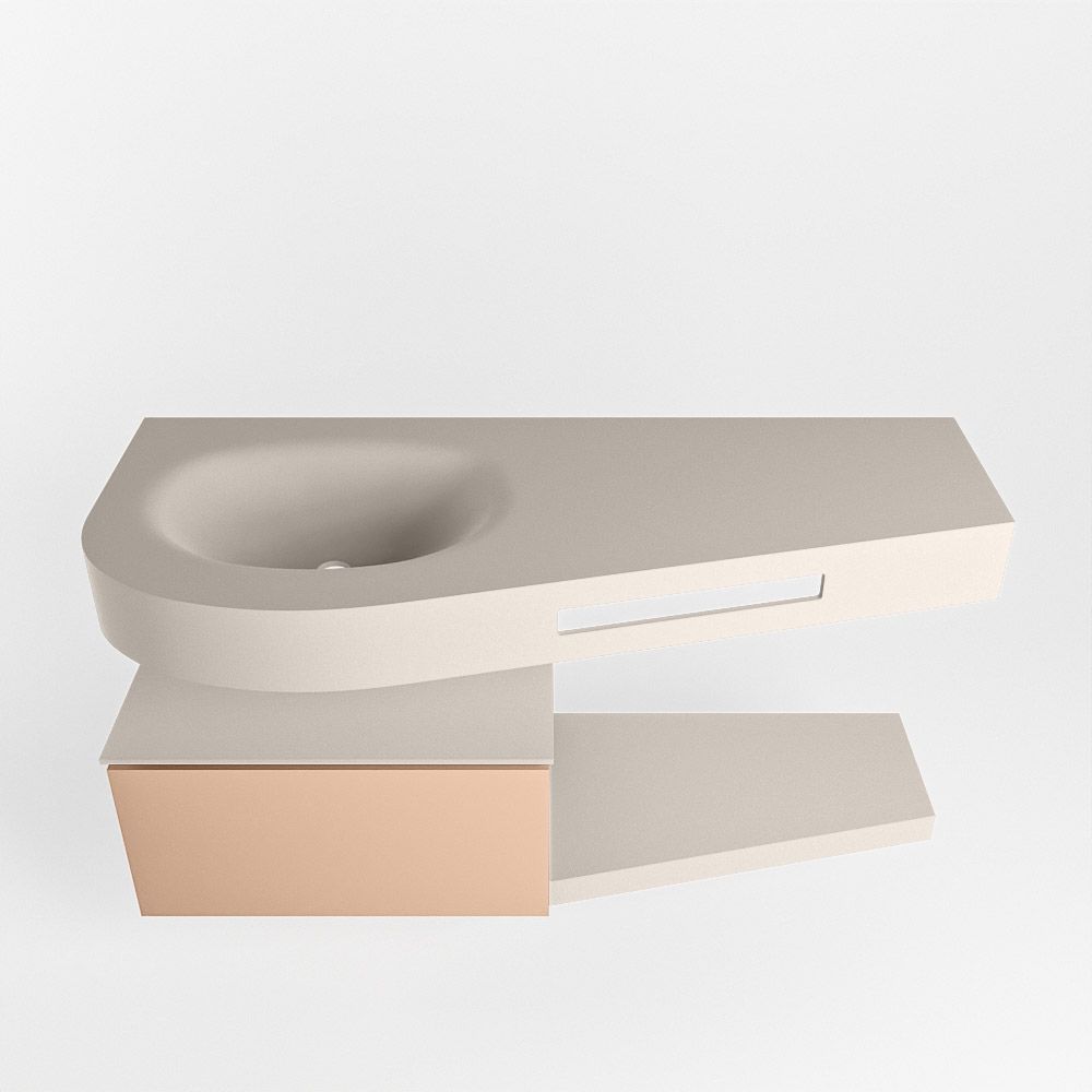 Mondiaz Riva Dulcet badkamermeubel links 120cm rosee