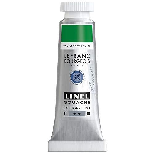 Lefranc & Bourgeois Lefranc Bourgeois 301200 Linel Gouache extra- fijne en gladde aquarelverf met maximale kleurintensiteit, helderheid voor streeploos aanbrengen, tube van 14 ml - Veronese Green Hue