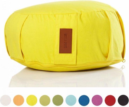 Gorilla Sports Yogakussen - Geel - Katoen - 35 x 14 cm