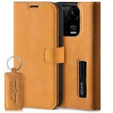 SURAZO Premium Hoes voor mobiele telefoon voor Xiaomi 14 5G, klaphoesje van echt leer, met magneet, kaartenvak, RFID-bescherming, standfunctie, portemonneehoes, camel