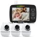 Lovinoo Babyfoon met 3 Camera's - Baby Monitor - Op Afstand Bestuurbaar - Babyphone - Temperatuursensor - Uitbreidbaar Tot 4 Camera's - Terugspreekfunctie - Zonder Wifi en App - 3.5 Inch HD Scherm