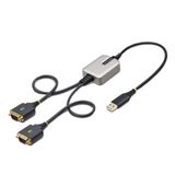 StarTech.com 60cm 2-Port USB naar Seriëel Adapter Kabel - USB-A naar RS232 DB9 Converter