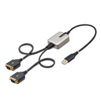 StarTech.com 60cm 2-Port USB naar Seriëel Adapter Kabel - USB-A naar RS232 DB9 Converter