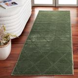Safavieh Hedendaags tapijt voor woonkamer, eetkamer, slaapkamer - Revive Collection, korte pool, groen, 62 x 240 cm
