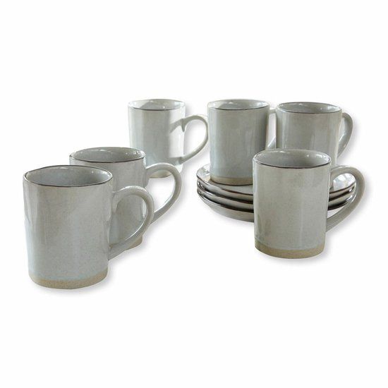 LOBERON Mok set van 6 Biarré grijs