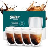 Sillar Dubbelwandige Koffieglazen 4 x 350 ml