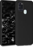 kwmobile telefoonhoesje geschikt voor Samsung Galaxy A21s - Hoesje voor smartphone - Back cover in mat zwart